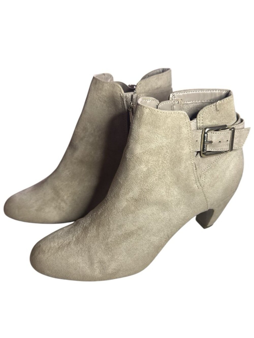 Sam & Libby Women Faux Suede Ankle Bootie Tan Size 6 - Picture 2 of 8